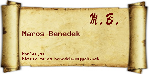 Maros Benedek névjegykártya