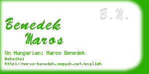 benedek maros business card